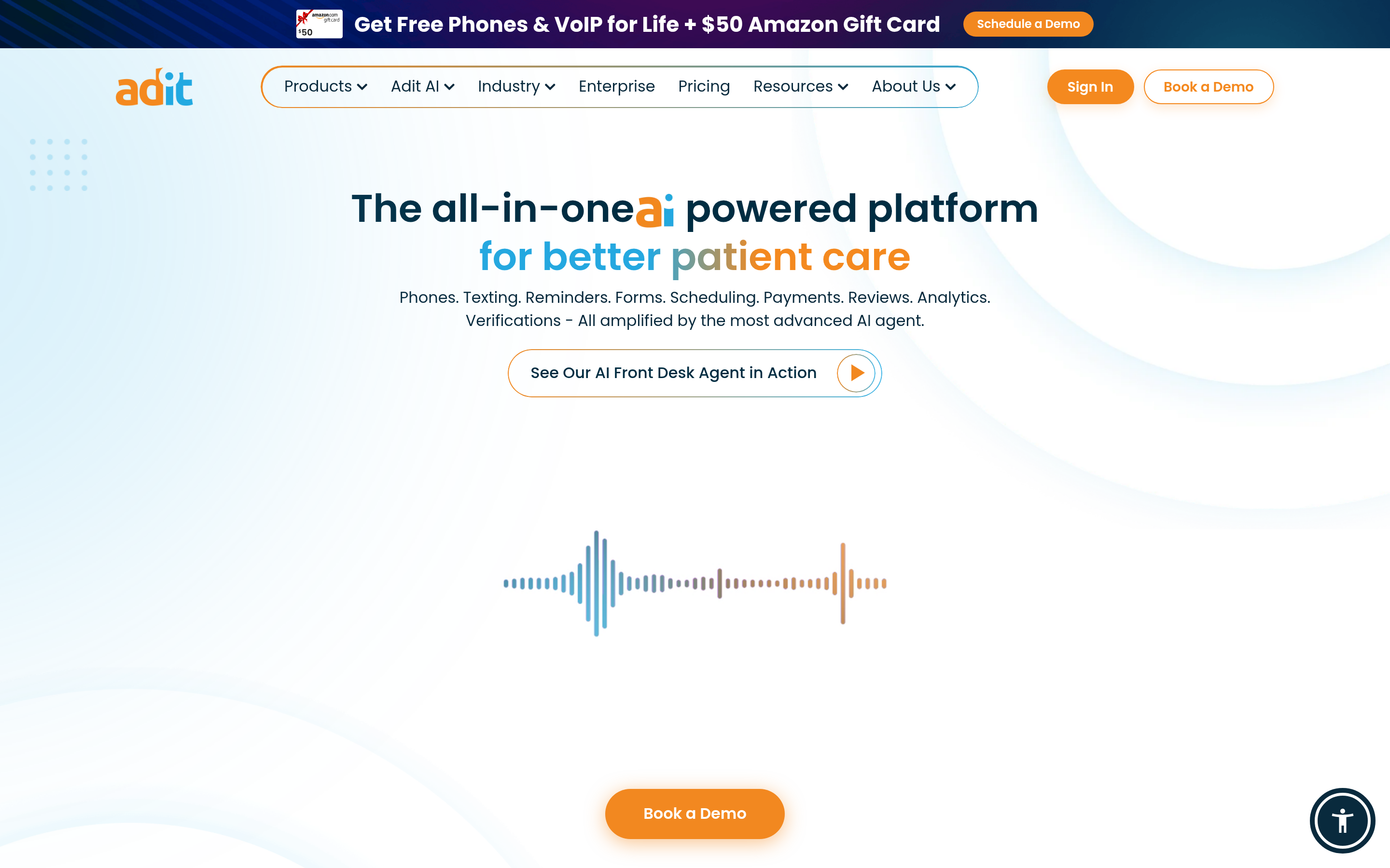 Adit website screenshot — product, features and pricing