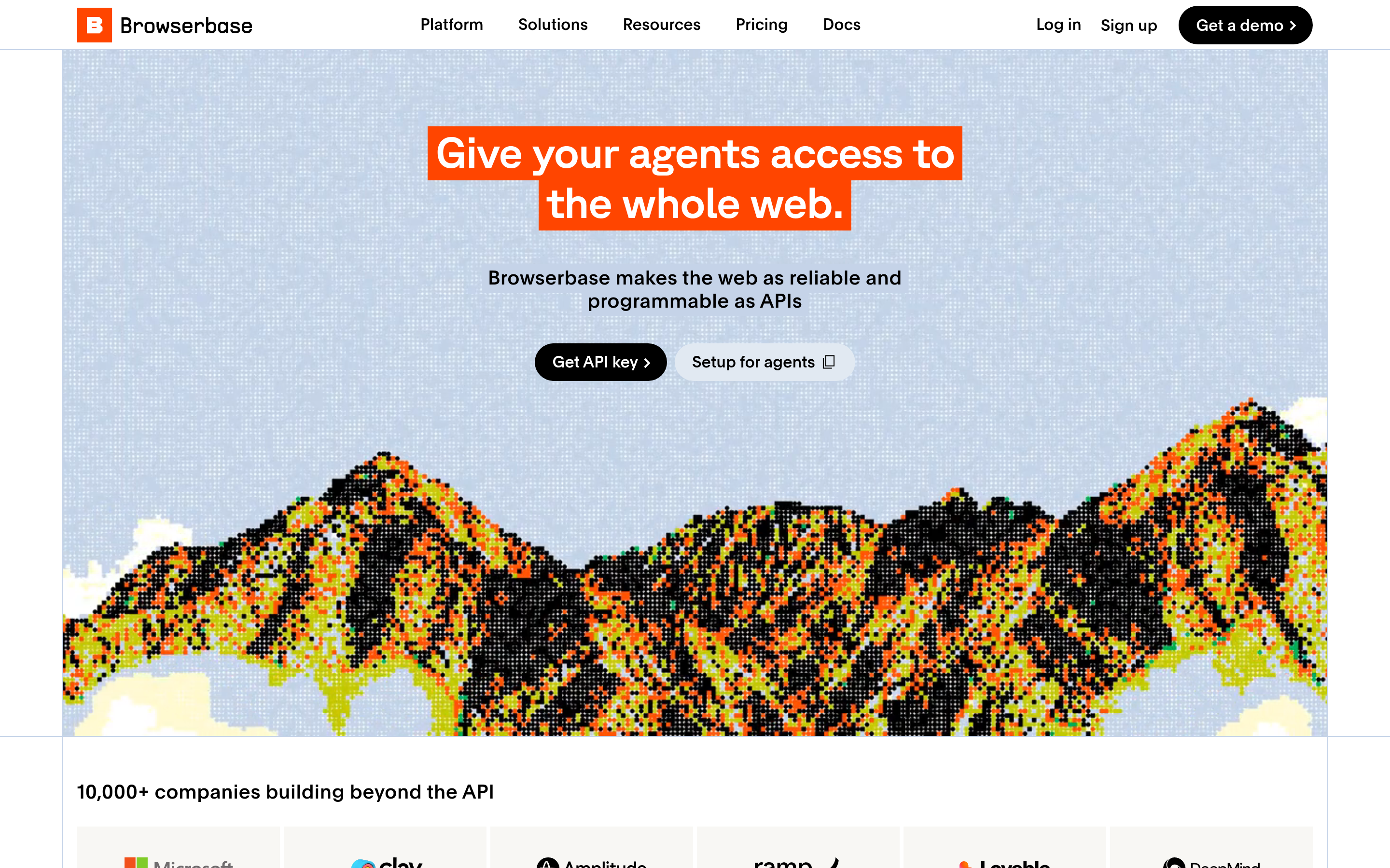 Browserbase website screenshot — product, features and pricing