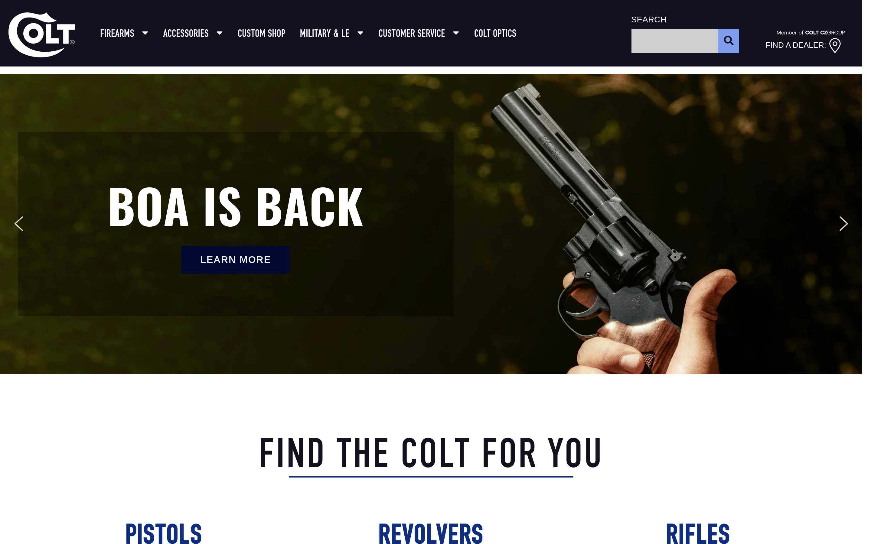 Colt website screenshot — product, features and pricing