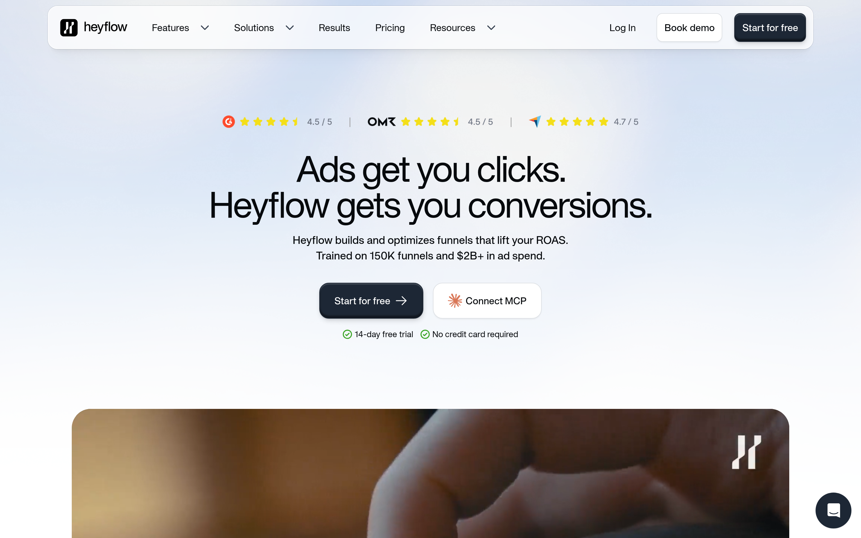 Heyflow website screenshot — product, features and pricing