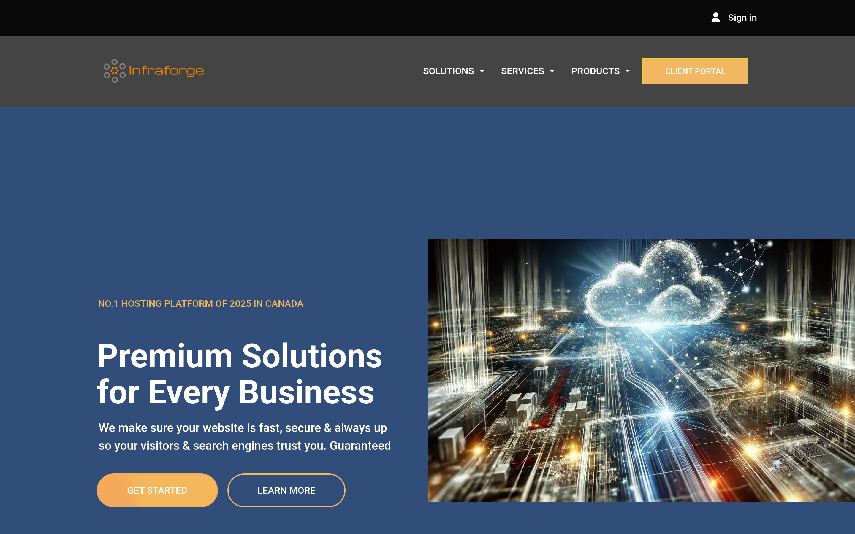 Infraforge website screenshot — product, features and pricing