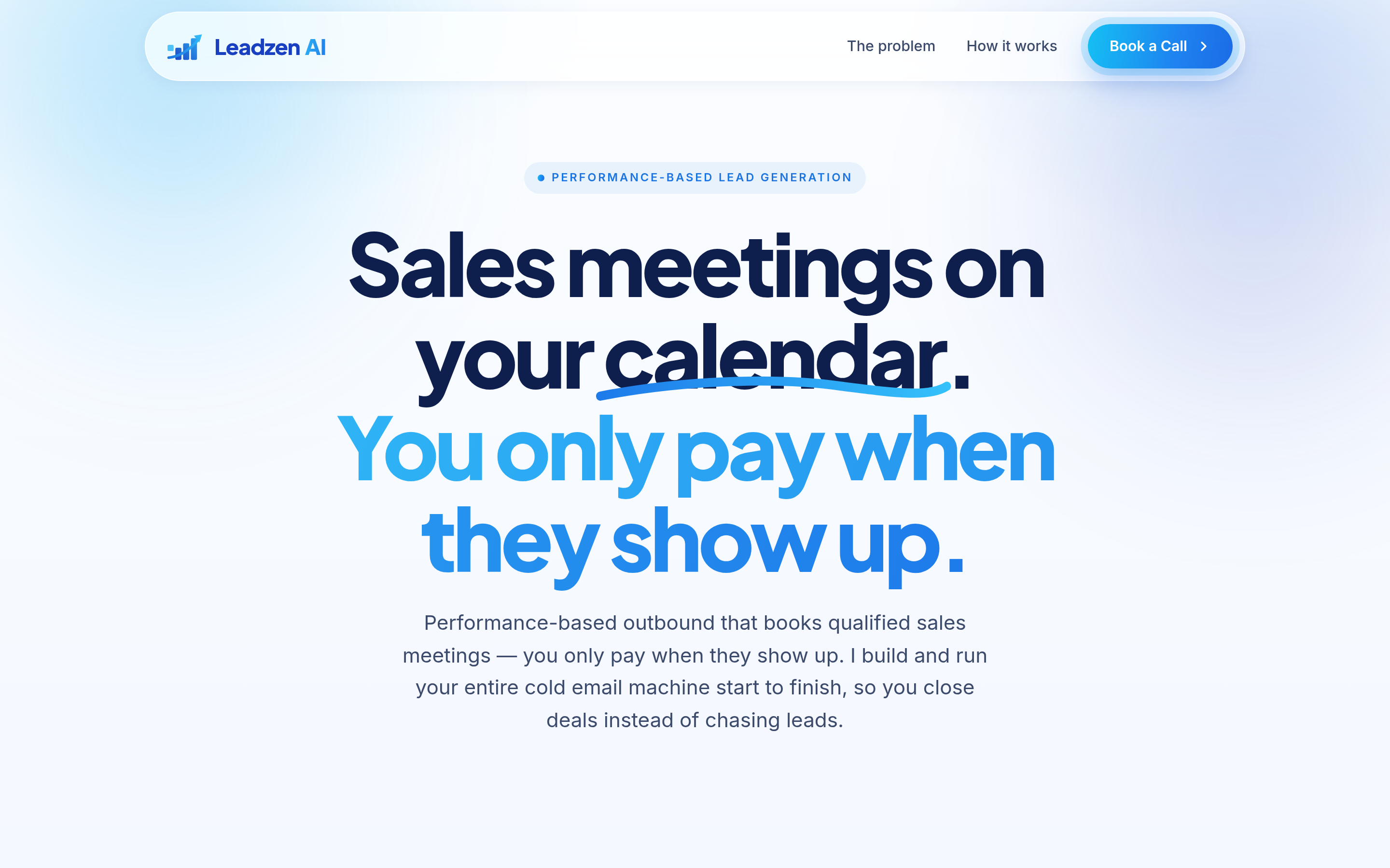 Leadzenai website screenshot — product, features and pricing