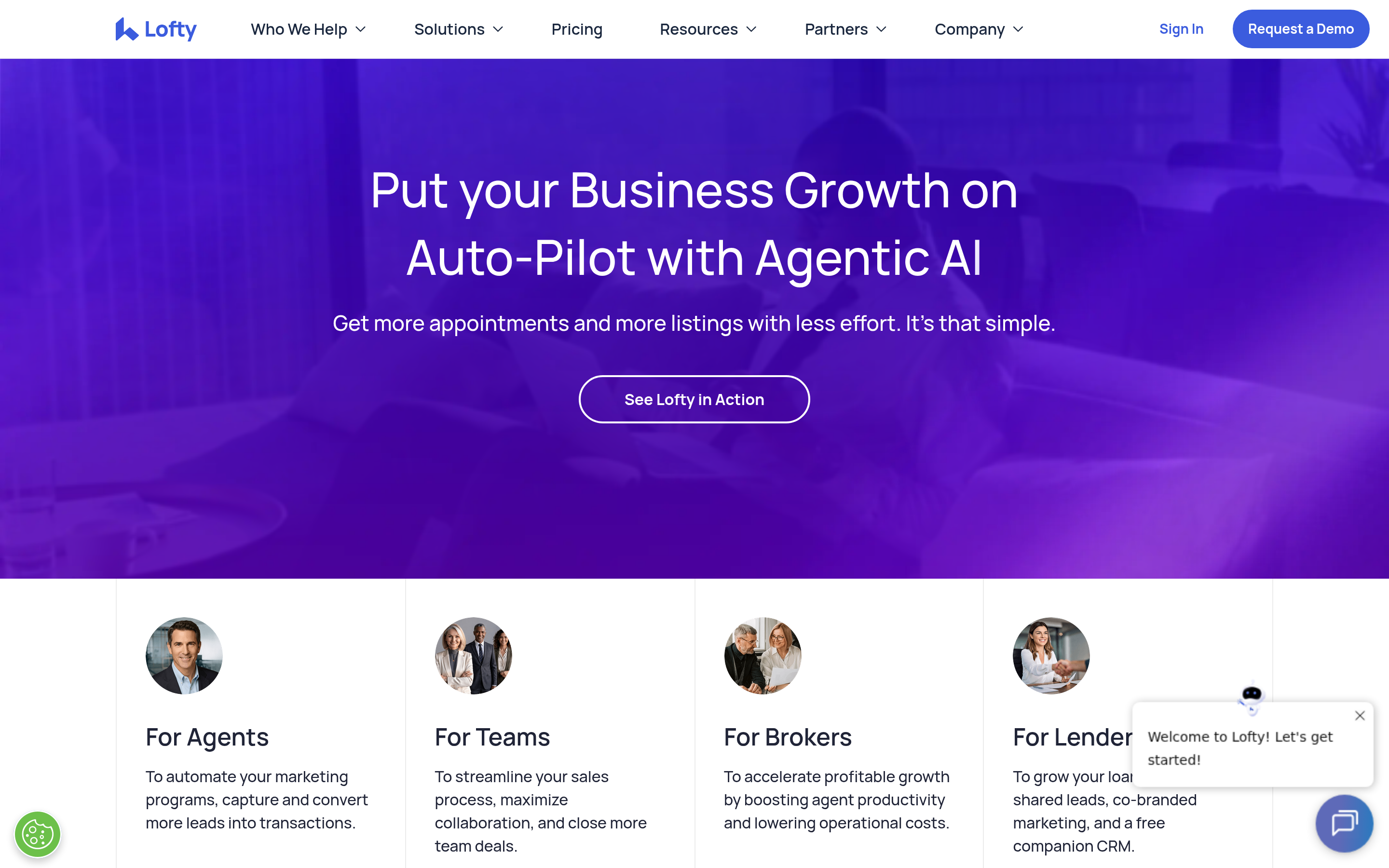 Lofty website screenshot — product, features and pricing