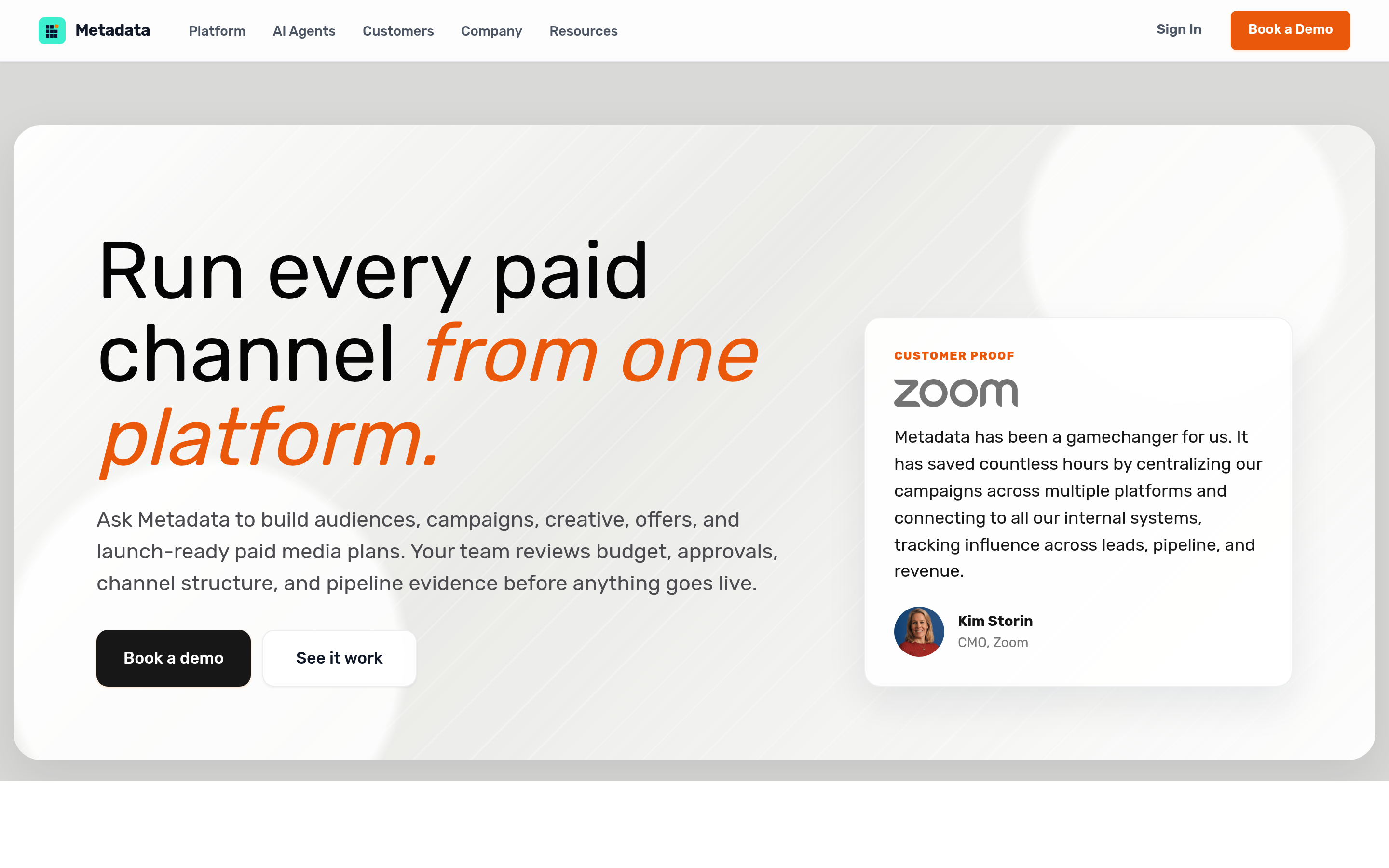 Metadata website screenshot — product, features and pricing