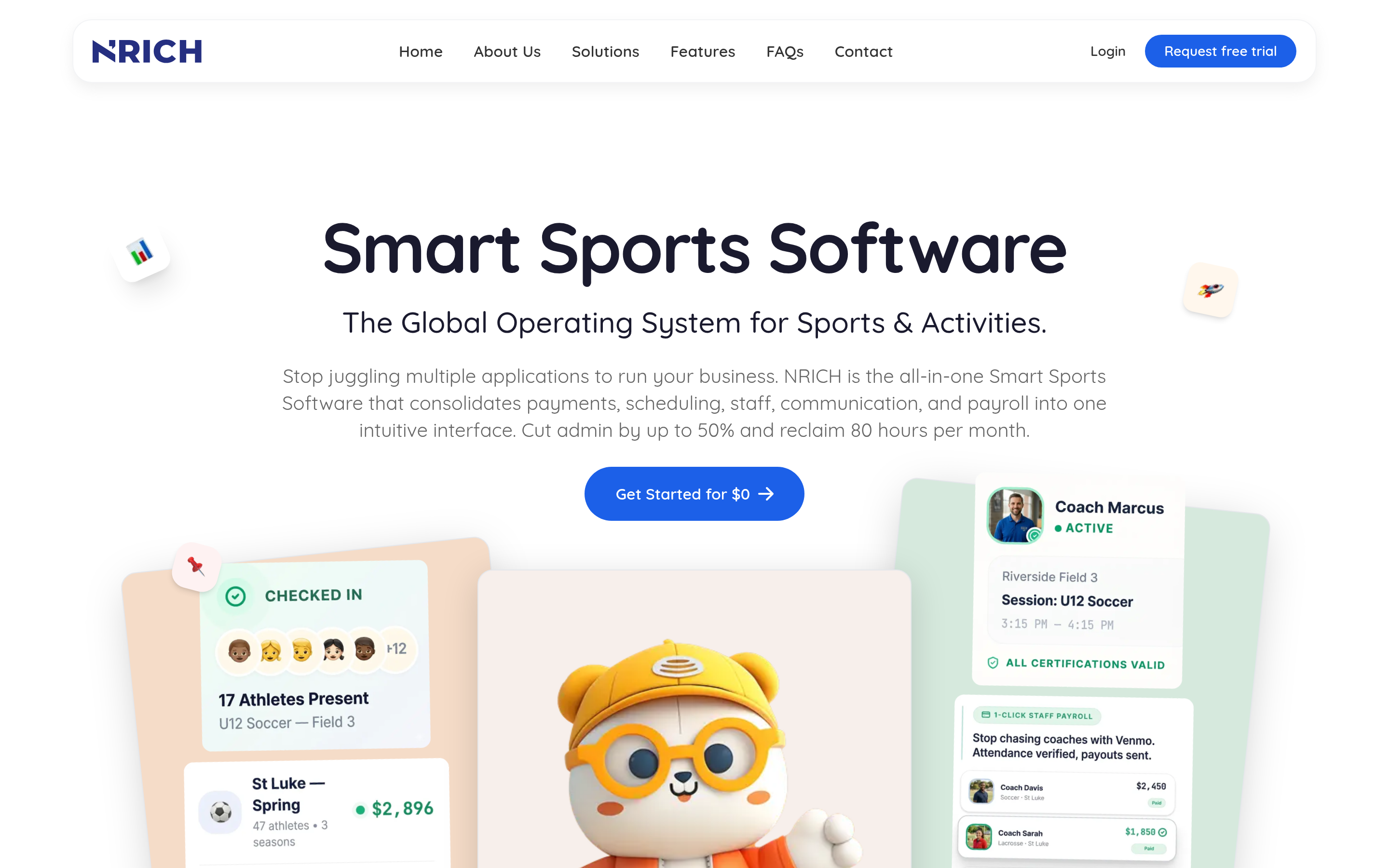 N.Rich website screenshot — product, features and pricing