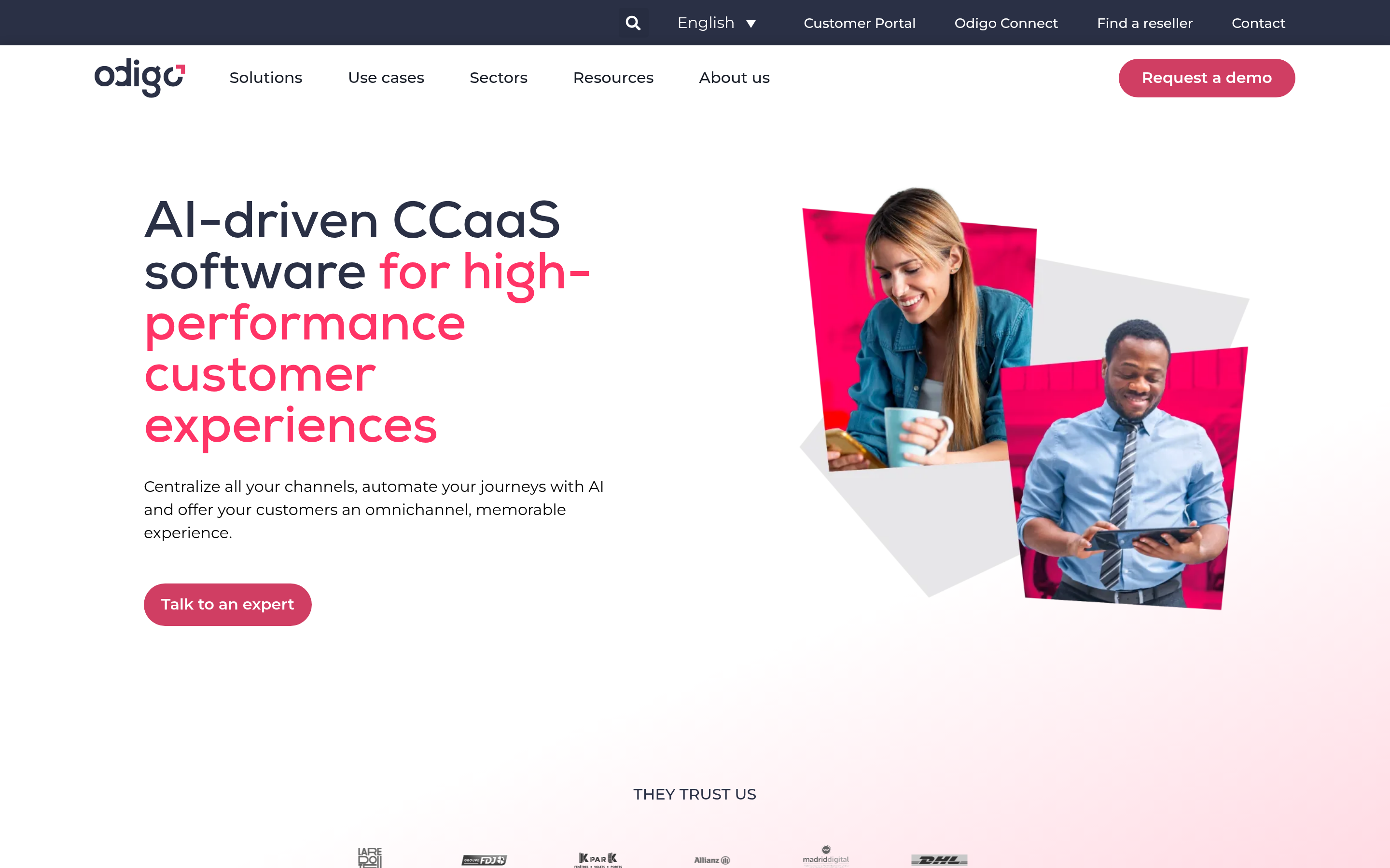 Odigo website screenshot — product, features and pricing