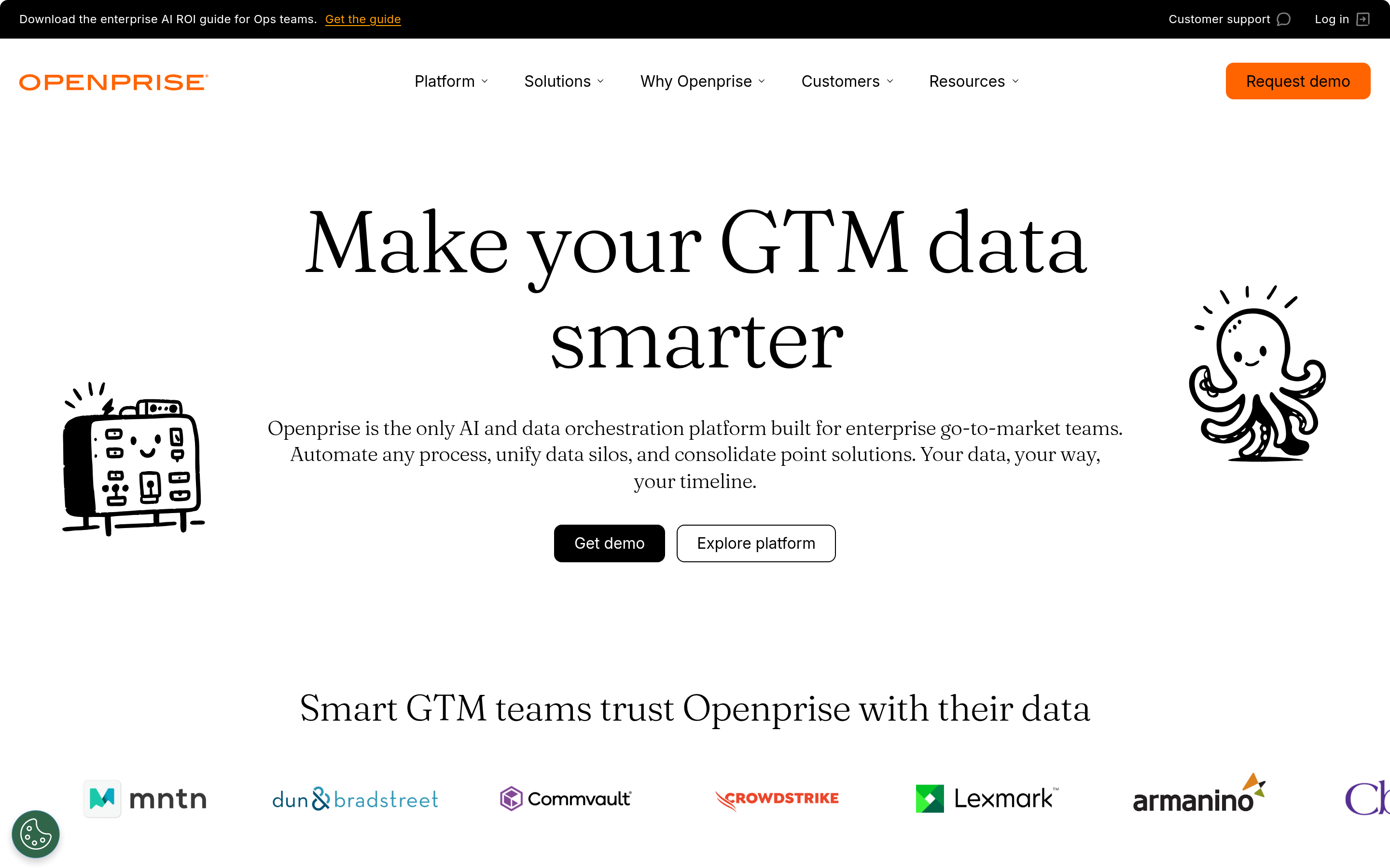 Openprise website screenshot — product, features and pricing