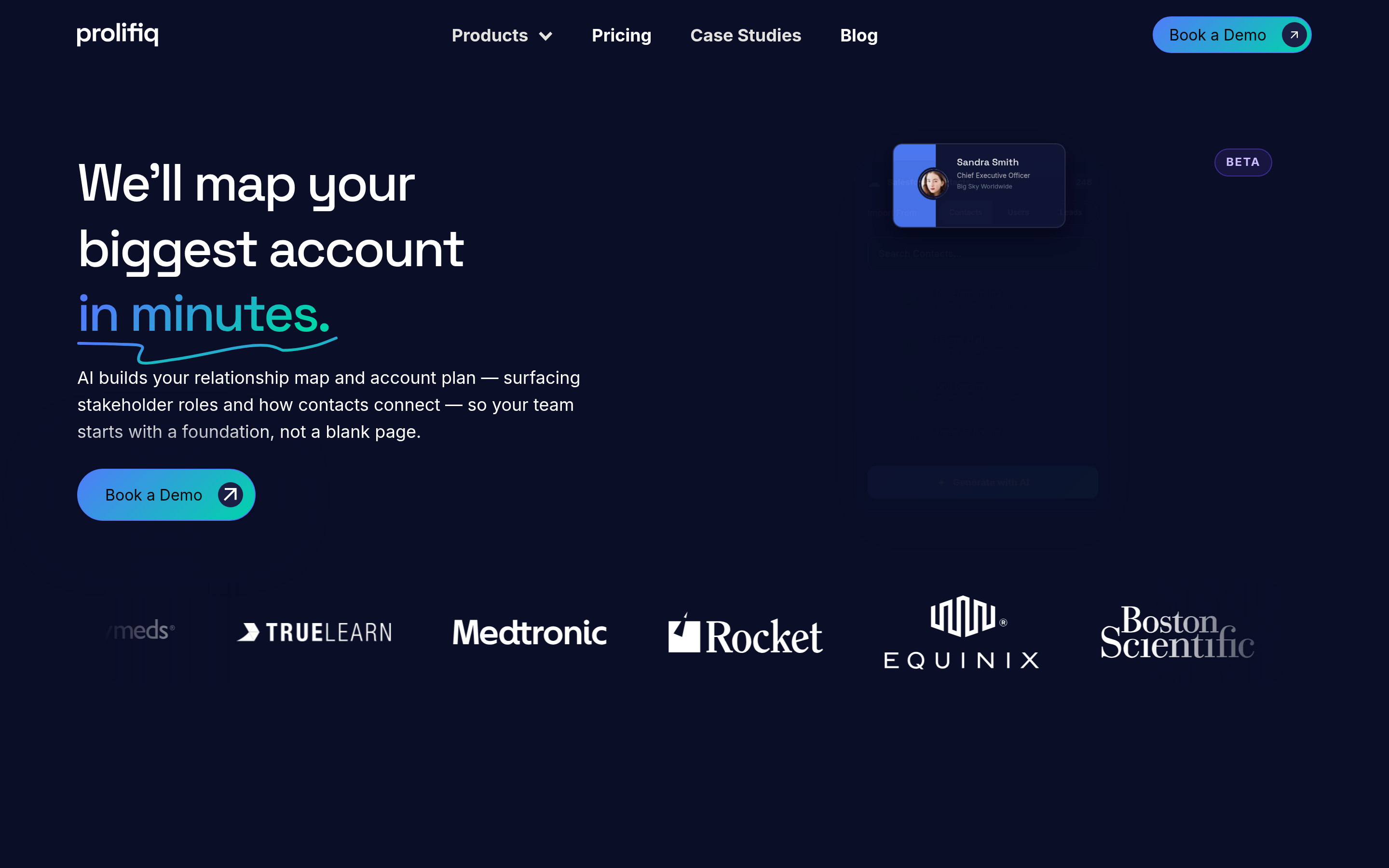 Prolifiq website screenshot — product, features and pricing