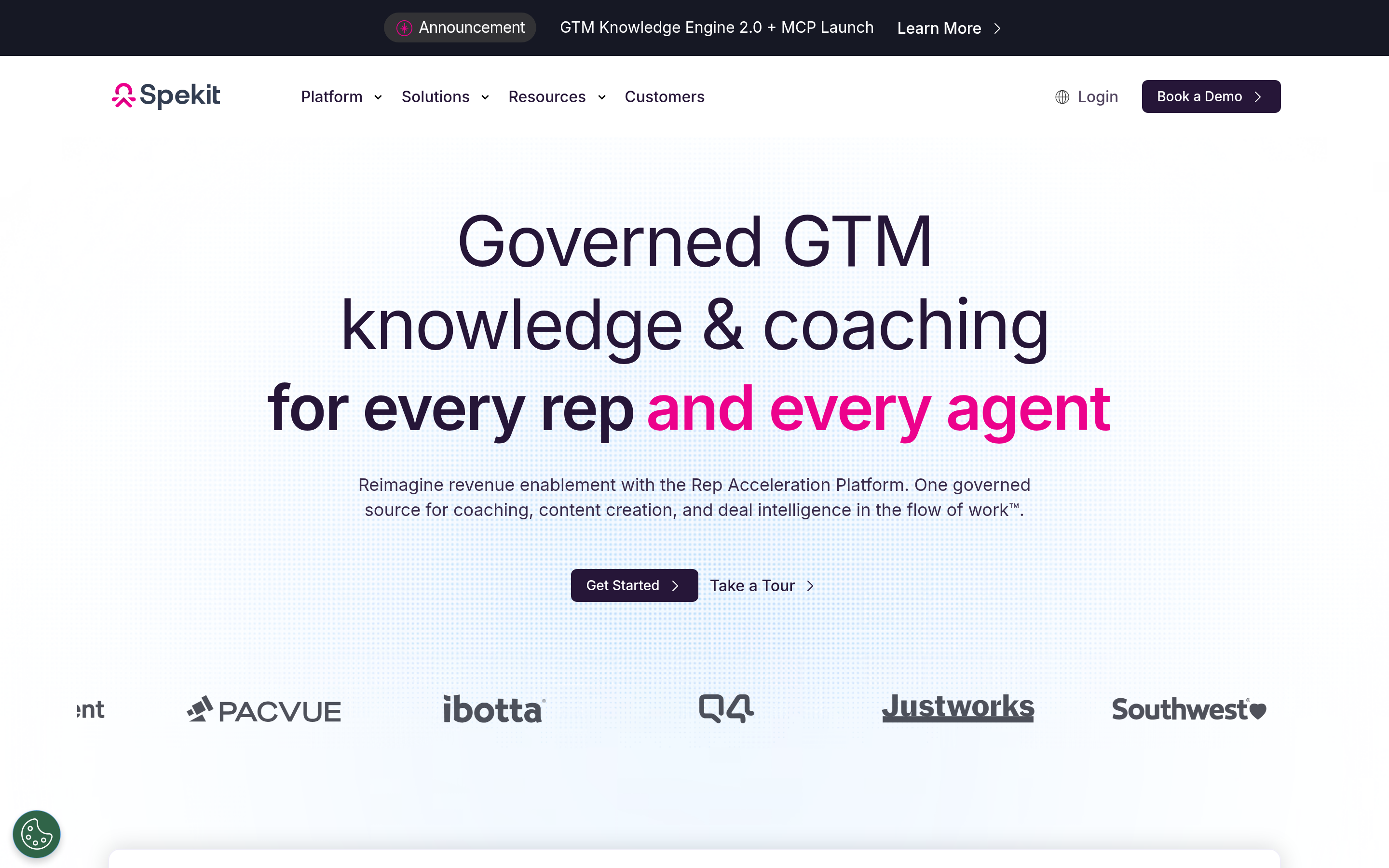 Spekit website screenshot — product, features and pricing