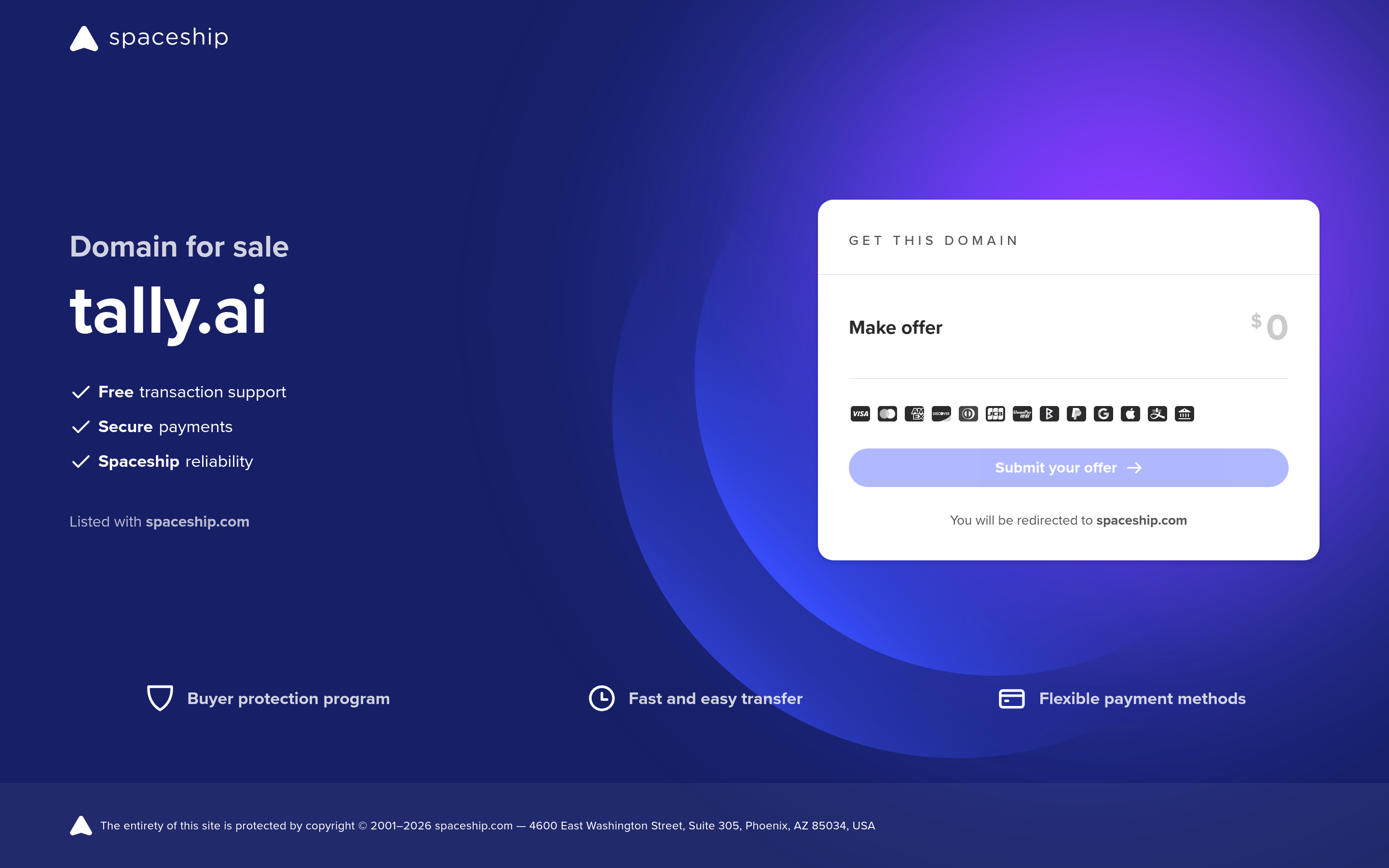 Tally website screenshot — product, features and pricing