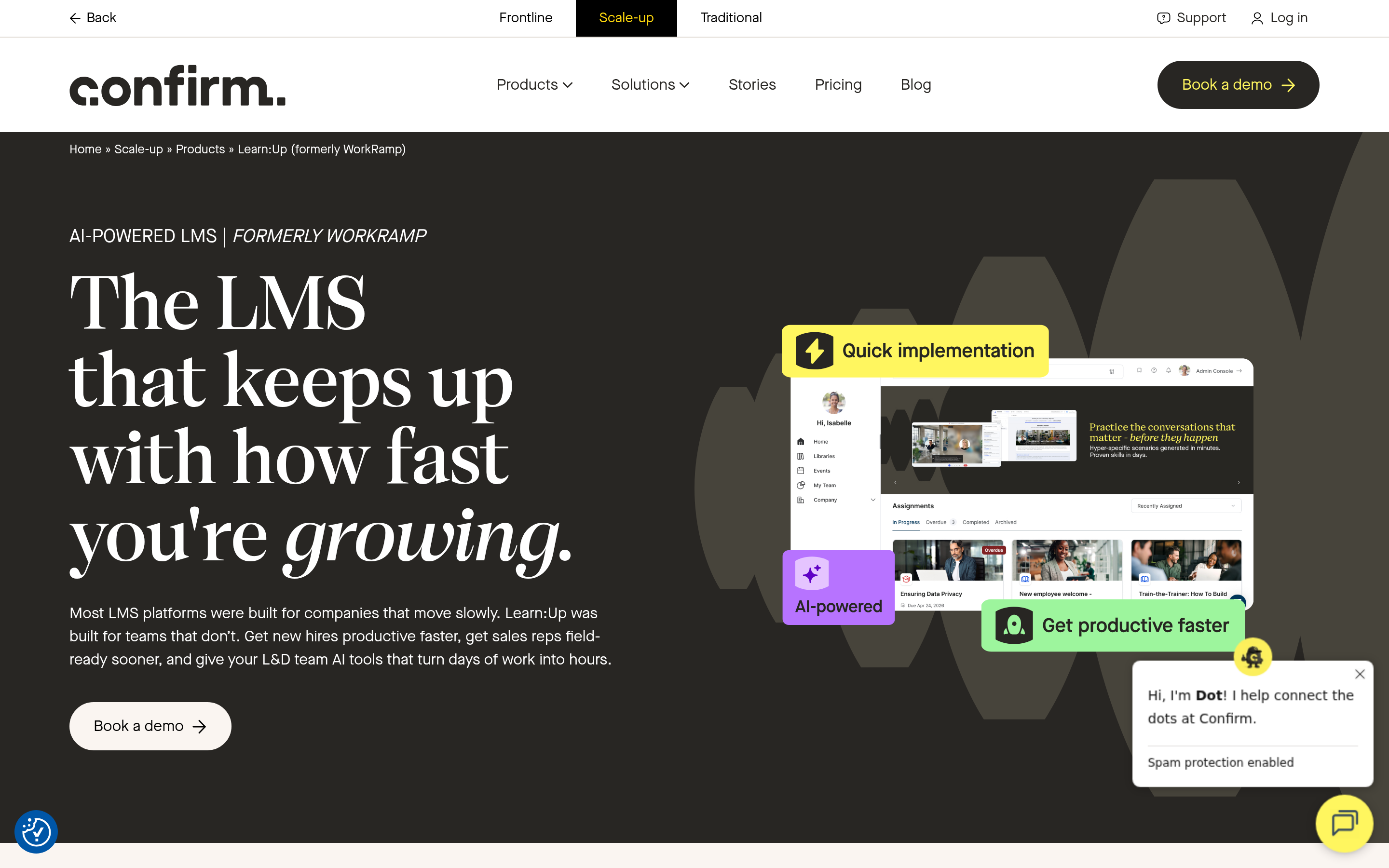WorkRamp website screenshot — product, features and pricing